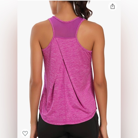Aeuui Womens Workout Tops Racerback Tank Tops Mesh Yoga Shirts Size L - Picture 3 of 9